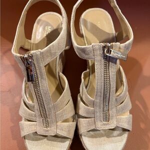 Michael Kors Beige Wedge Sandals